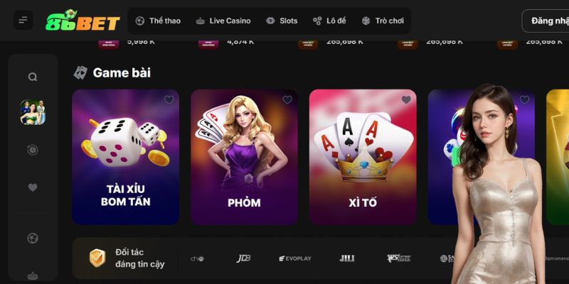 Danh mục game có tại nhà cái 86BET